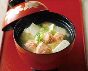味噌豆腐鲑鱼汤
